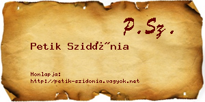 Petik Szidónia névjegykártya